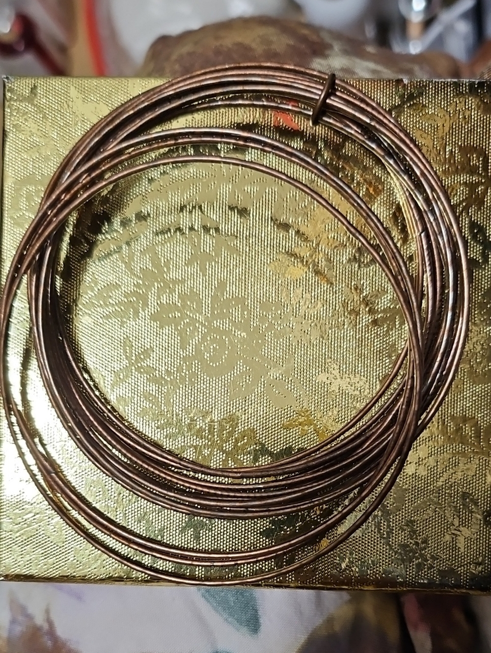 Copper-Tone Multiwire Bangle Set